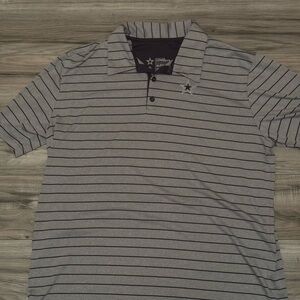 Gray Striped Polo Shirt